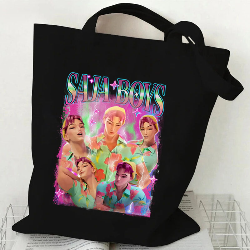 Anime-themed printed canvas bag