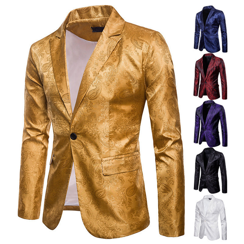 Men's Slim Fit Single-Button suit jacket | Textured Casual Blazer