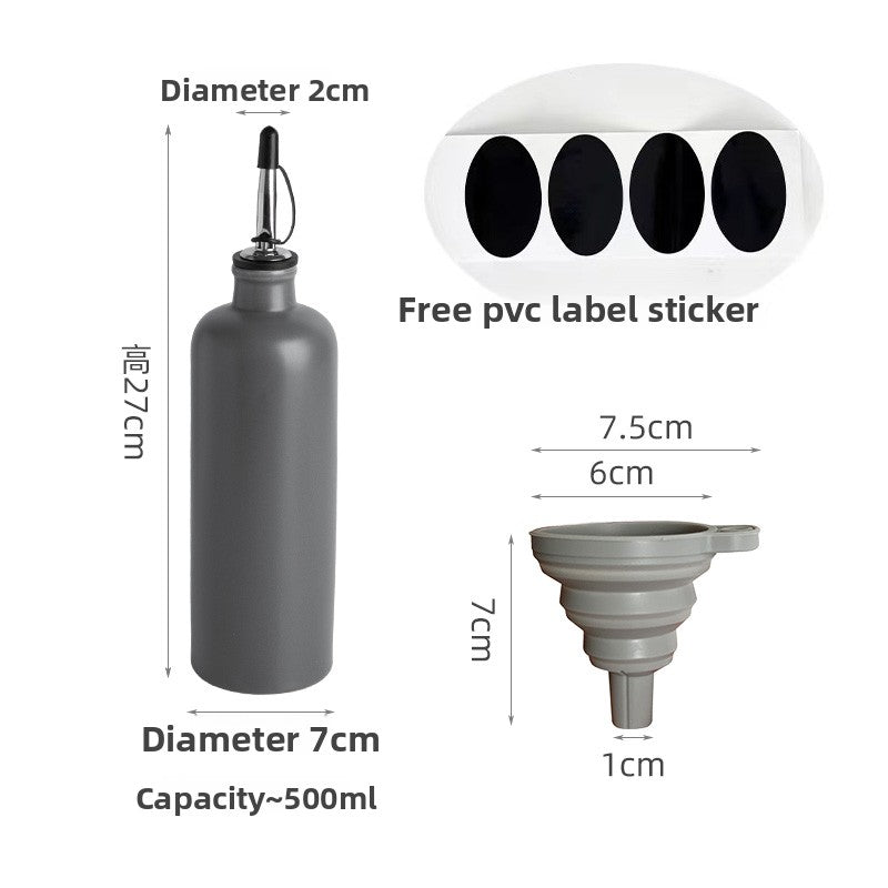 Ceramic Oil Bottle with Leak-Proof Lid and Funnel