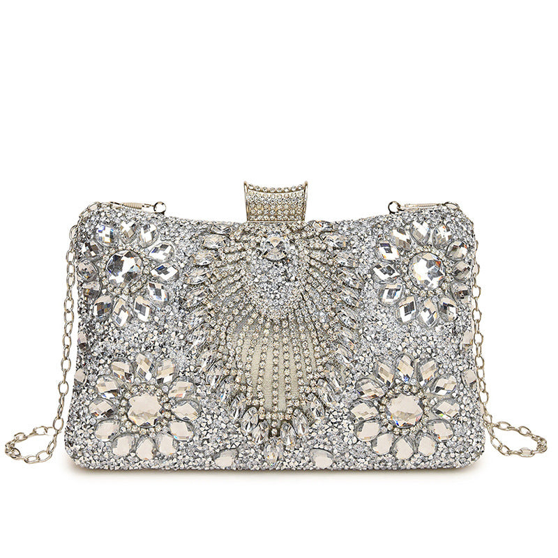 Luxury Rhinestone Evening Clutch Bag | Full Diamond Embellished Wedding & Gala Purse