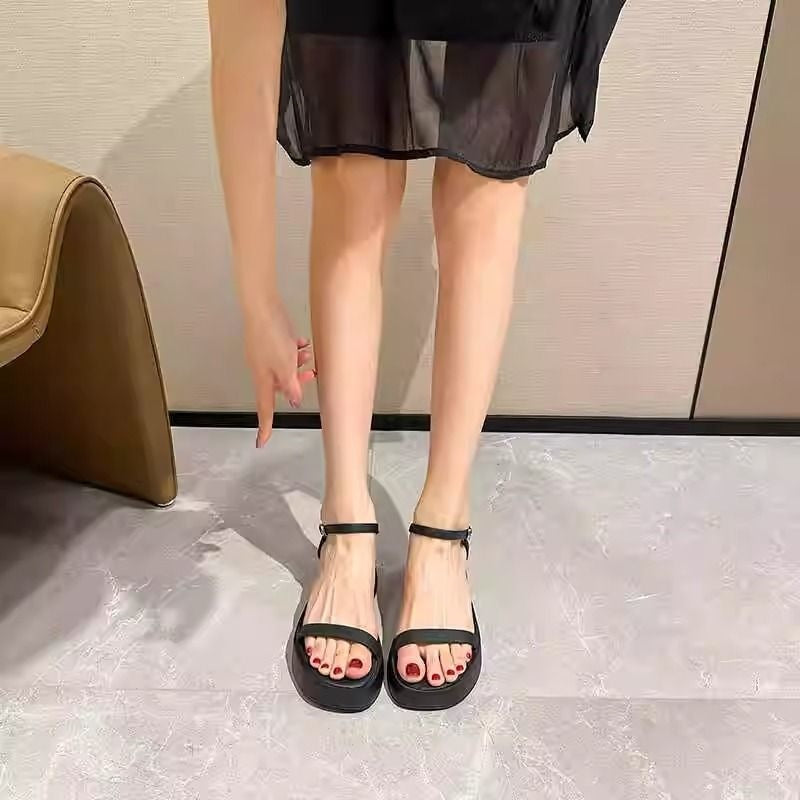 French-Inspired Roman Platform sandals | Lightweight Open-Toe Wedge Slides