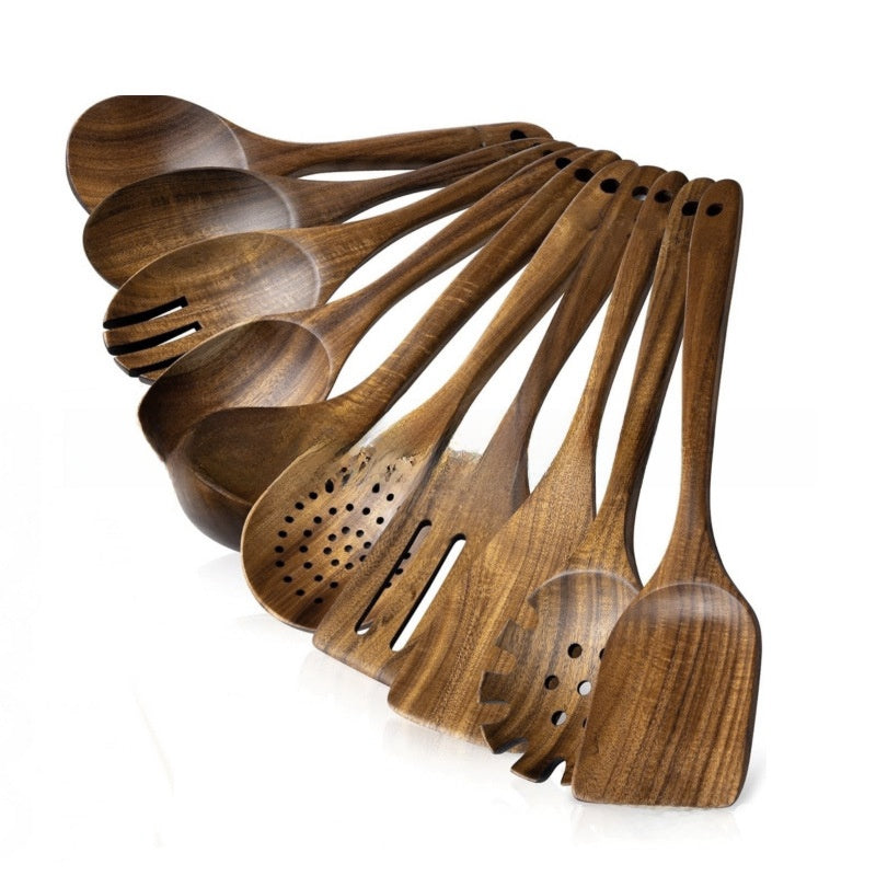 Acacia Wood 9-Piece Kitchen Utensil Set