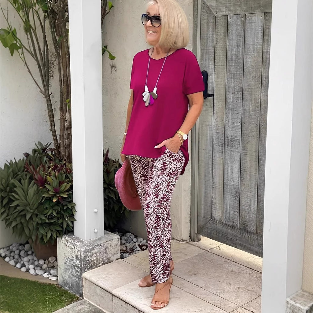 Coastal Vista 3D Printed Matching Set| Relaxed Long Sleeve & Trousers Loungewear