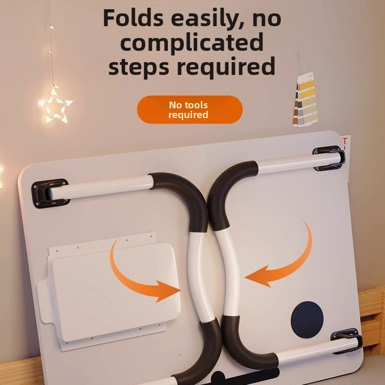 Foldable Bed Table with Storage Options
