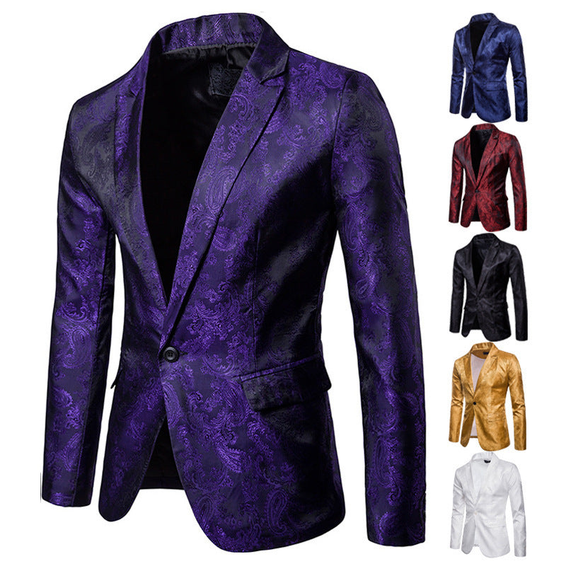 Men's Slim Fit Single-Button suit jacket | Textured Casual Blazer