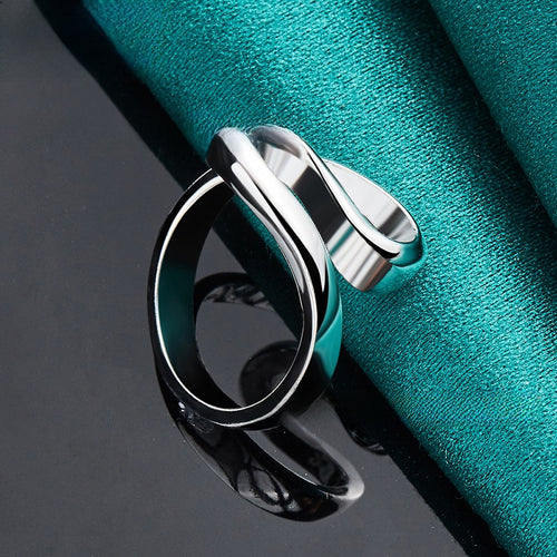 "Contemporary Silver-Tone Statement Ring"