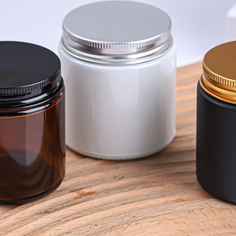 Multi-Color Glass Candle Containers – Elegant Home Decor Jars with Gold/Silver/Black Lids