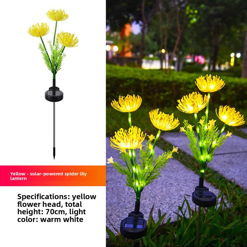 Aura Solar Spider Lily Garden Lights-Exotic Landscape Stakes with Glowing Stems