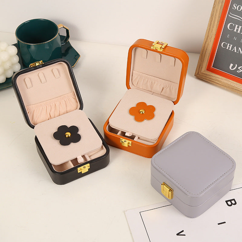 Portable Leather Jewelry Storage Box