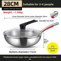 Premiun 316 Stainless Steel Cooking Wok | Multi-Layer Composite Base Stir-Fry Pan | Heavy-Duty 2kg Food-Grade Woke with Steamer Capability