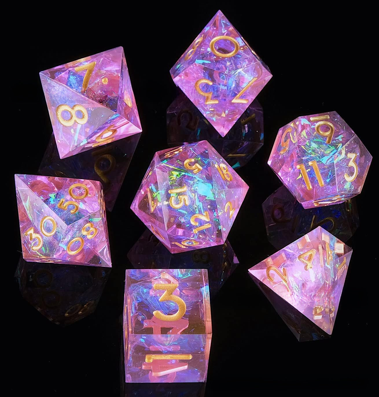 Epoxy Resin Polyhedral Dice Set for Tabletop RPG Games