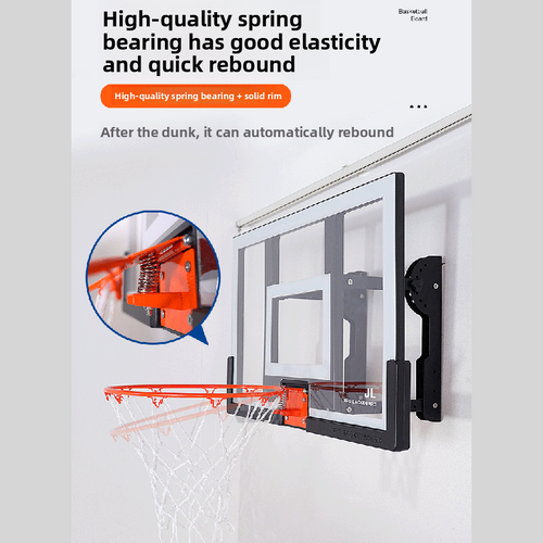 34" Adjustable Wall-Mounted Basketball Hoop – Indoor Training Backboard for Home & Bedroom
