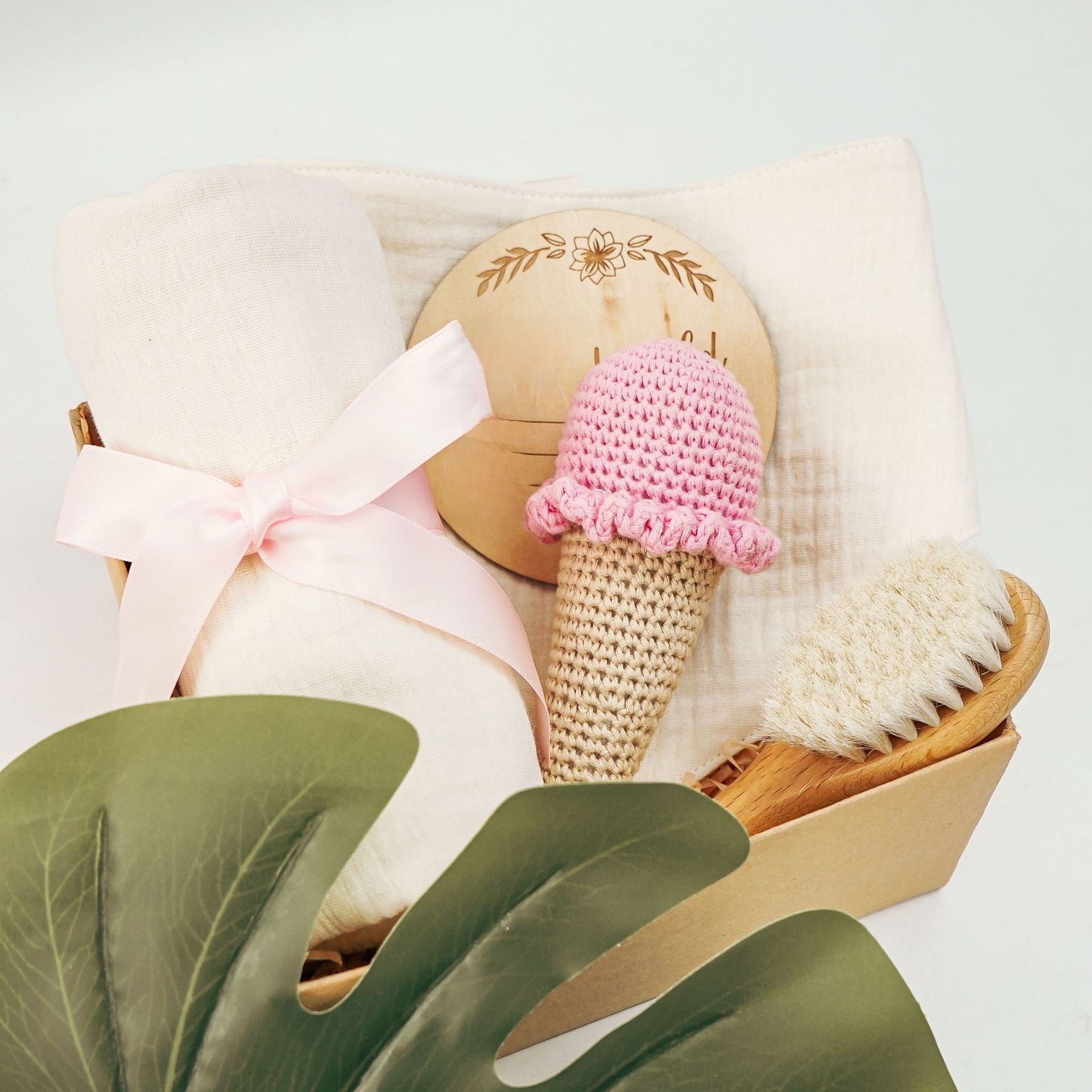 Pure Cotton Crochet Baby Rattle Toys Gift Set