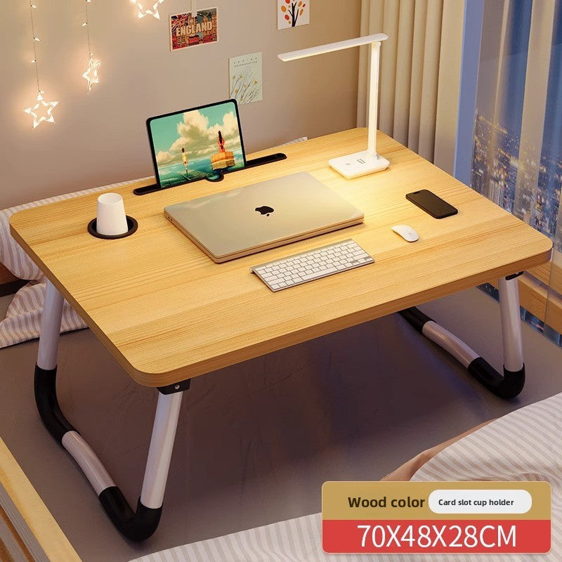 Foldable Bed Table with Storage Options