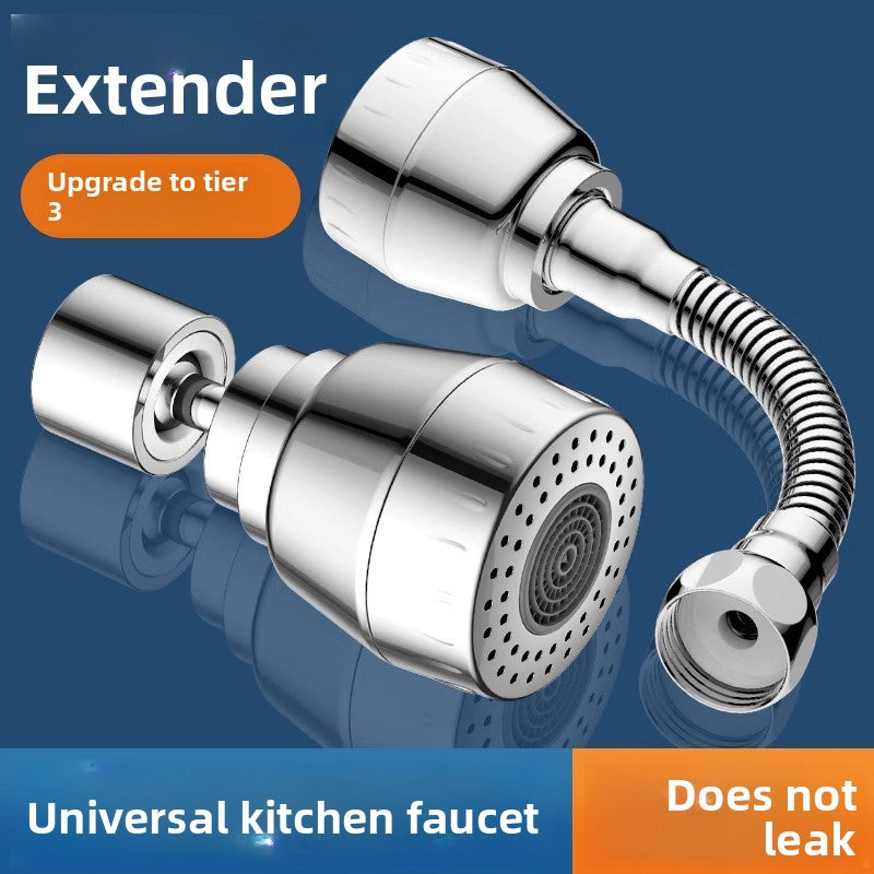 Universal Kitchen Faucet Extender Anti-Splash Rotating Nozzle