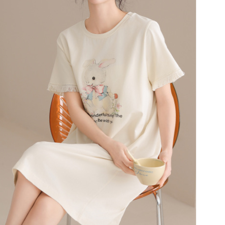 Women Cotton Sleep Nightgown Home Dress