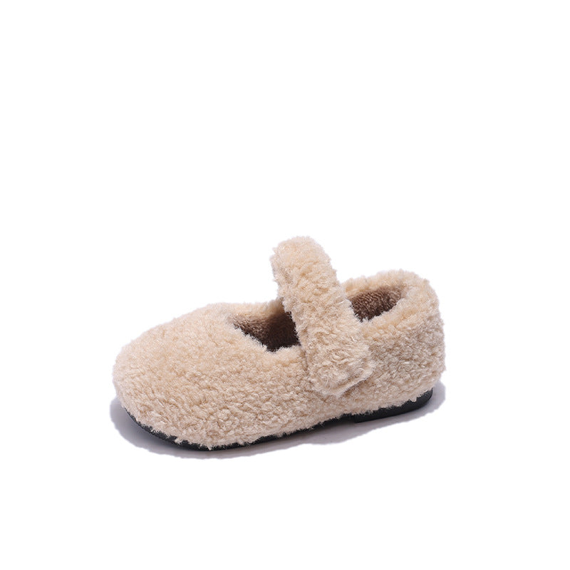 Childrens Plush Velcro Winter Shoes