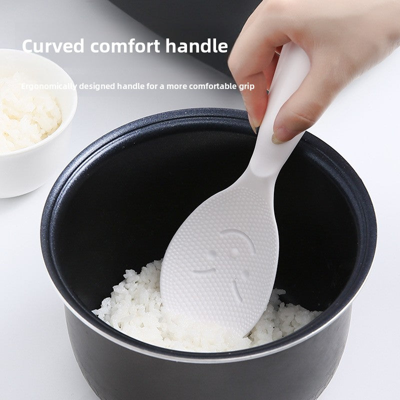 Standing Non-Stick Rice Paddle with Smiley Face | Cute Japanese Style Self-Standing Rice Spoon | Food-Grade Plastic