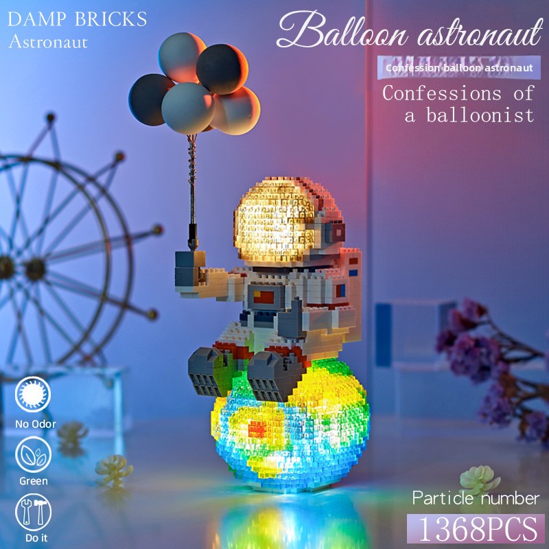 Astronaut Theme Glow Micro-Particle Building Blocks