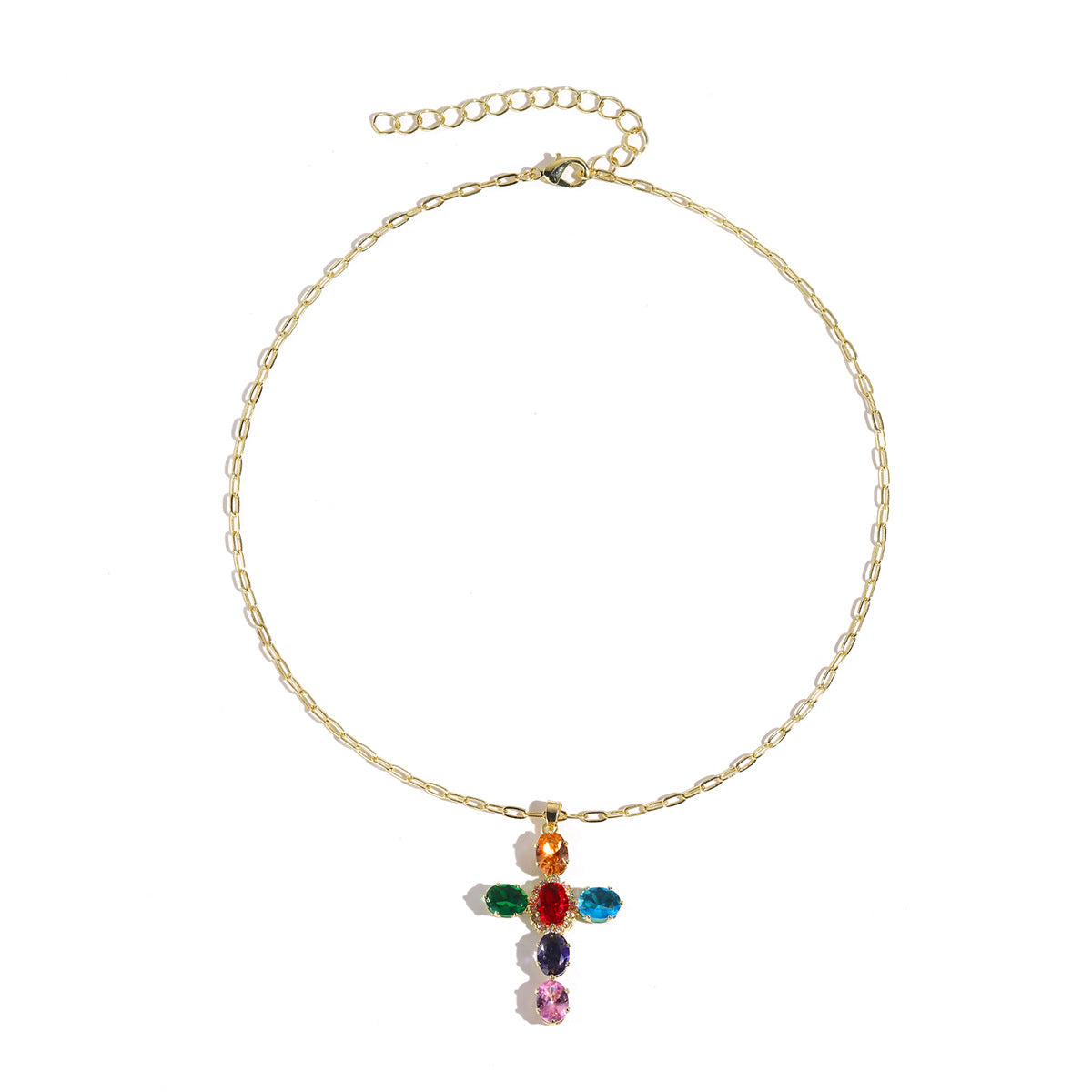 Zircon Cross Pendant Necklace