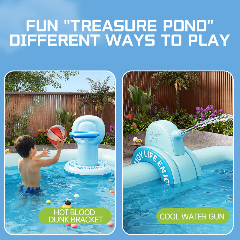 Professional-Grade Reinforced Inflatable Family Swimming Pool – Thickened Multi-Layer PVC Recreational Pool with One-Click Inflation & Comprehensive Accessory Kit (1.8m to 3.4m Options)