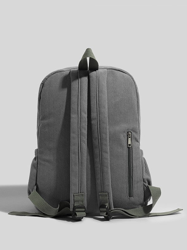 Corduroy Casual Backpack with Air Cushion Straps