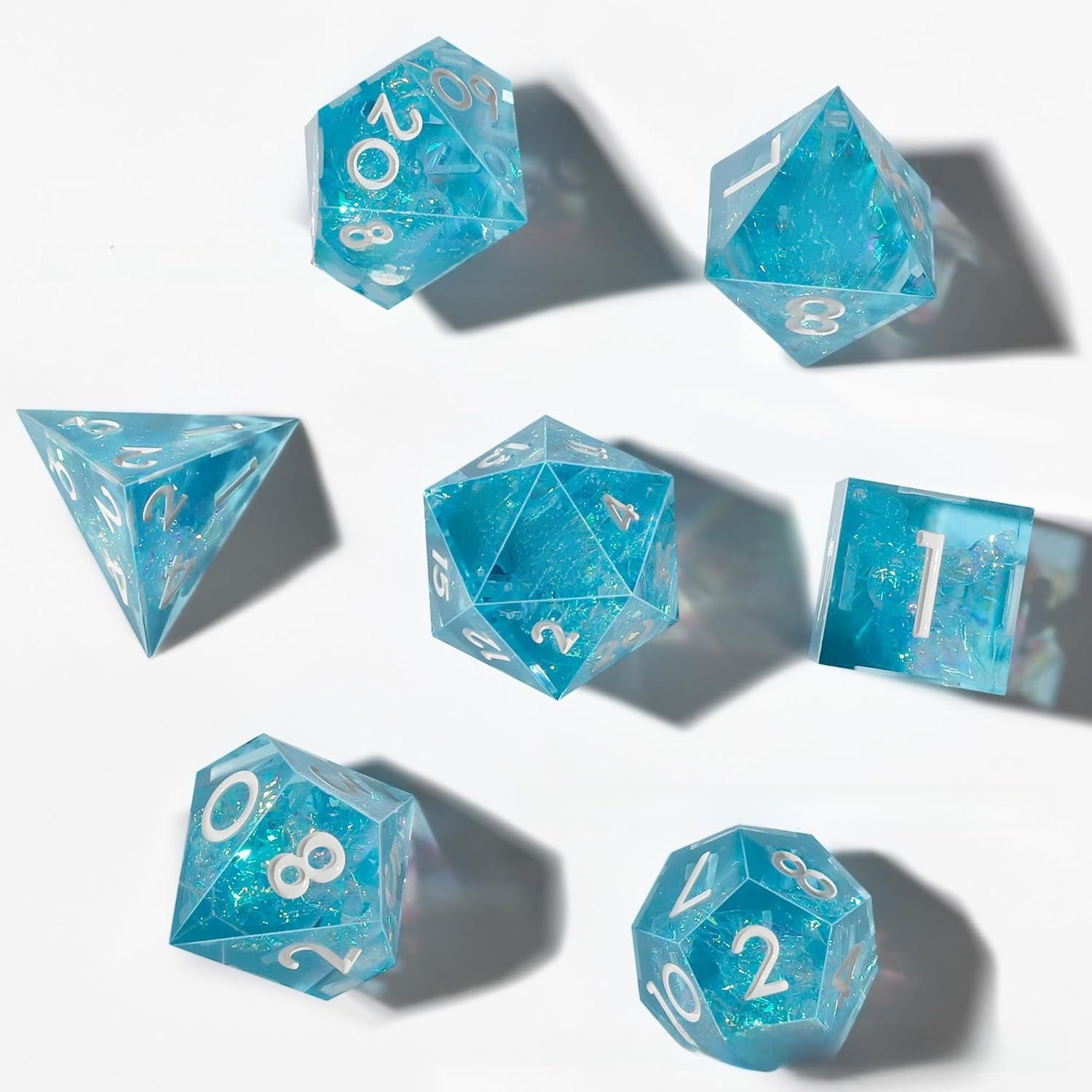 Epoxy Resin Polyhedral Dice Set for Tabletop RPG Games