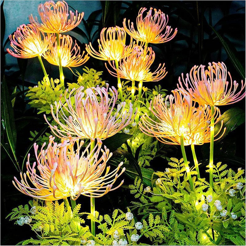 Aura Solar Spider Lily Garden Lights-Exotic Landscape Stakes with Glowing Stems