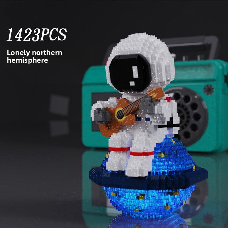 Astronaut Theme Glow Micro-Particle Building Blocks