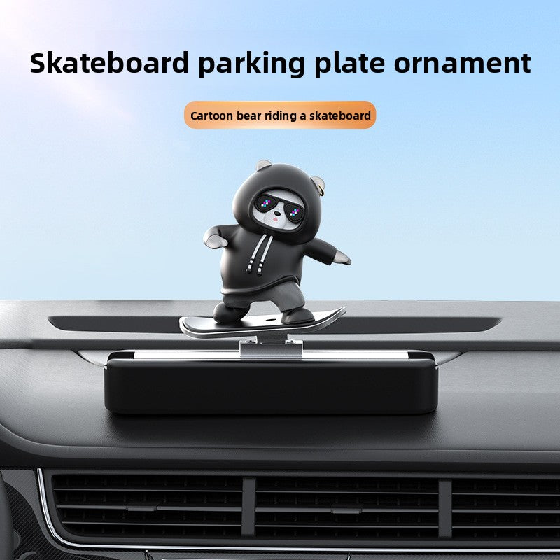 Moving Bear Skateboard Vehicle Decoration Piece