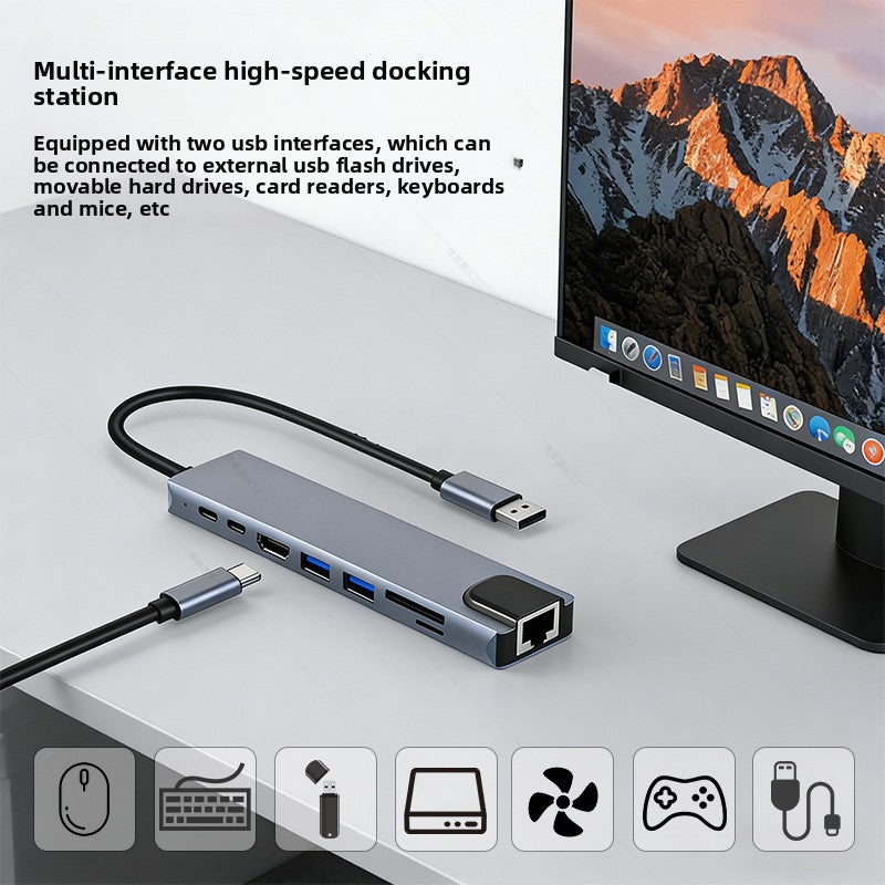 Aero Hub Pro Aluminum USB-C Docking Station | Multi-Port Laptop Expansion Hub