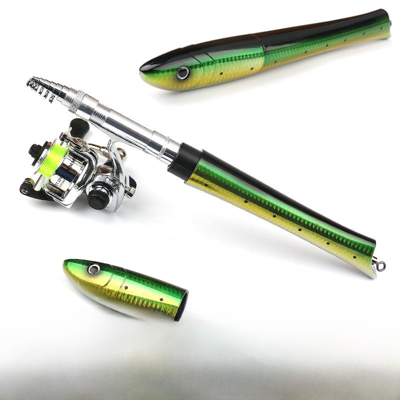 Portable Fish Shaped Telescopic Fishing Rod Combo