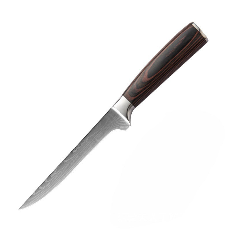 Japanese-Style Damascus Kitchen Knife Set | Professional Wood Handle Chef Knife Collection