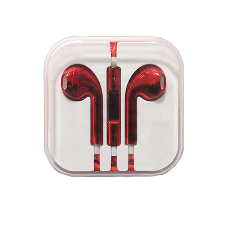 Metallic Electroplated Wired Earphones-3.5mm In-Ear Headphones with Microphone