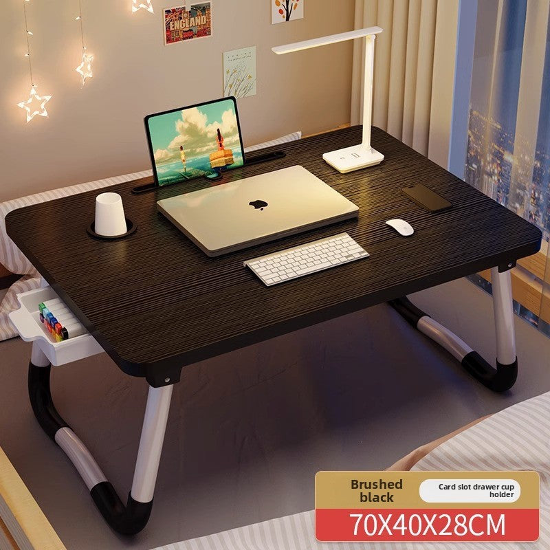 Foldable Bed Table with Storage Options