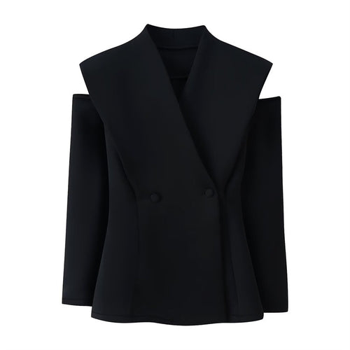 Aero Mod Two-Tone Color-Block Blazer | Casual Loose-Fit Lapel Jacket