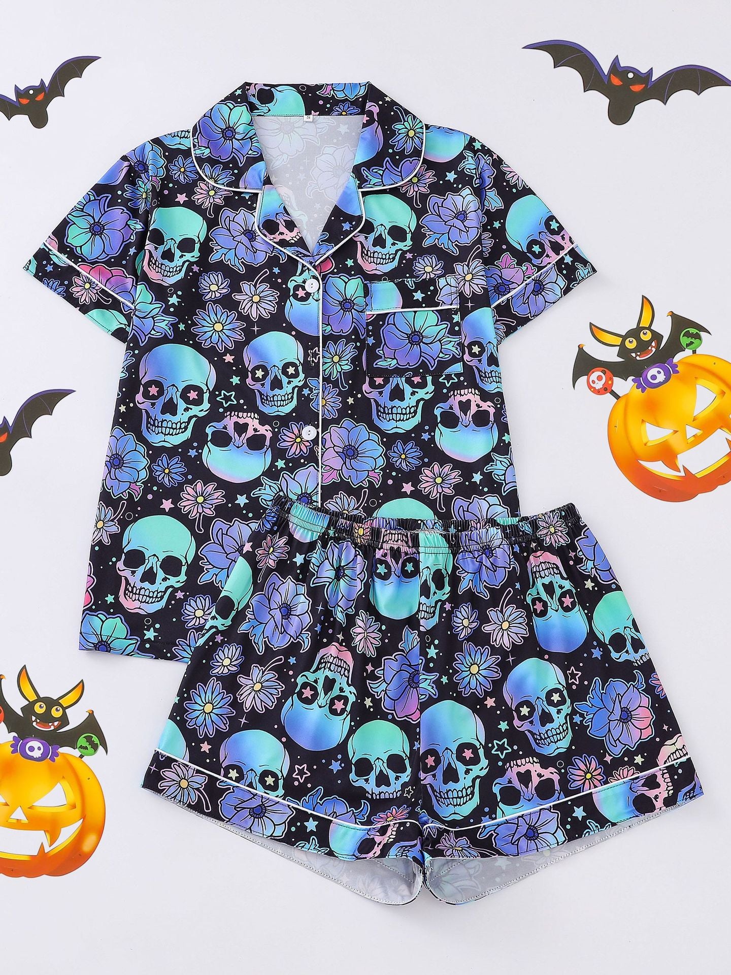 Women's Short Sleeve Pajama Set with Shorts