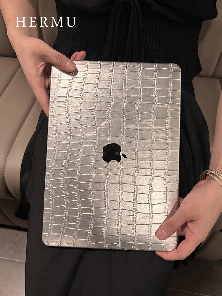 Leather MacBook Protective Case with Crocodile Pattern
