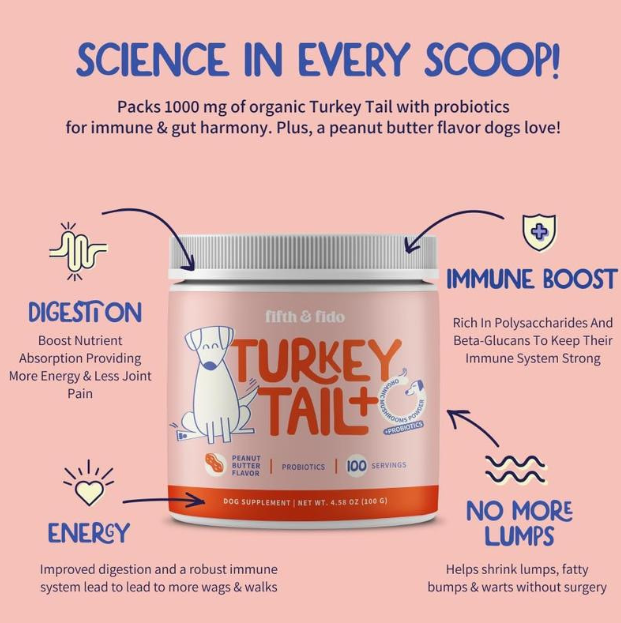 Turkey Tail Mushroom Probiotic Powder for Dogs