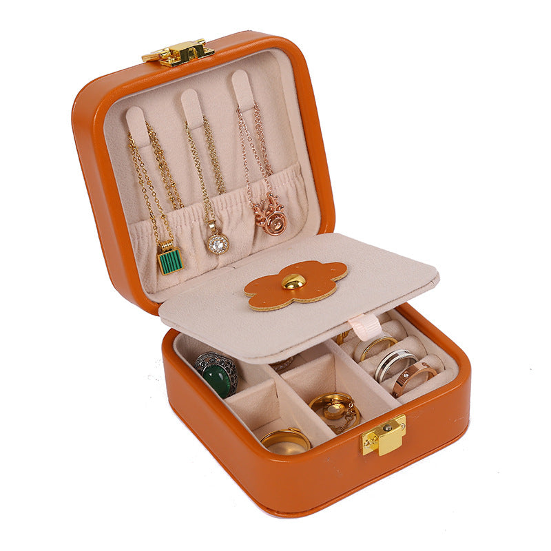 Portable Leather Jewelry Storage Box