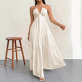 Women's Elegant Backless V-Neck Dress