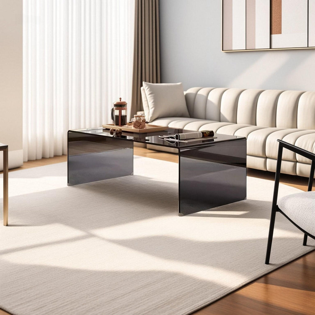 rectangular glass coffee table