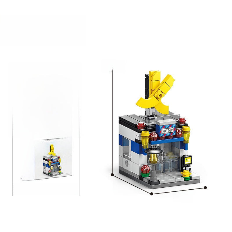 Mini Street View Building Blocks Set-Micro Architecture City Creator Bricks Toy, DIY Educational Village Model Kits for Kinds & Adults (Cafes, Shops & Castles)