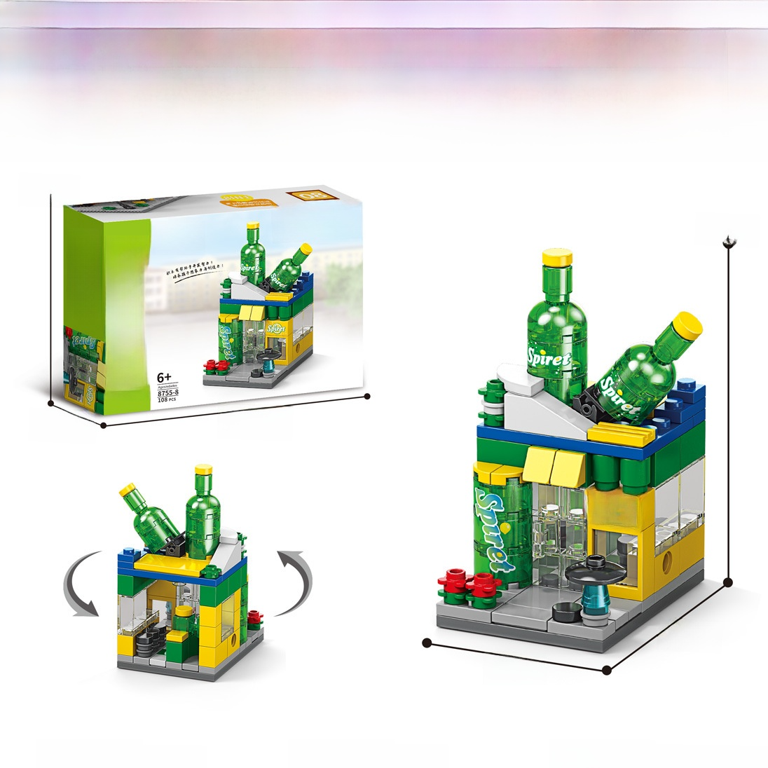 Mini Street View Building Blocks Set-Micro Architecture City Creator Bricks Toy, DIY Educational Village Model Kits for Kinds & Adults (Cafes, Shops & Castles)