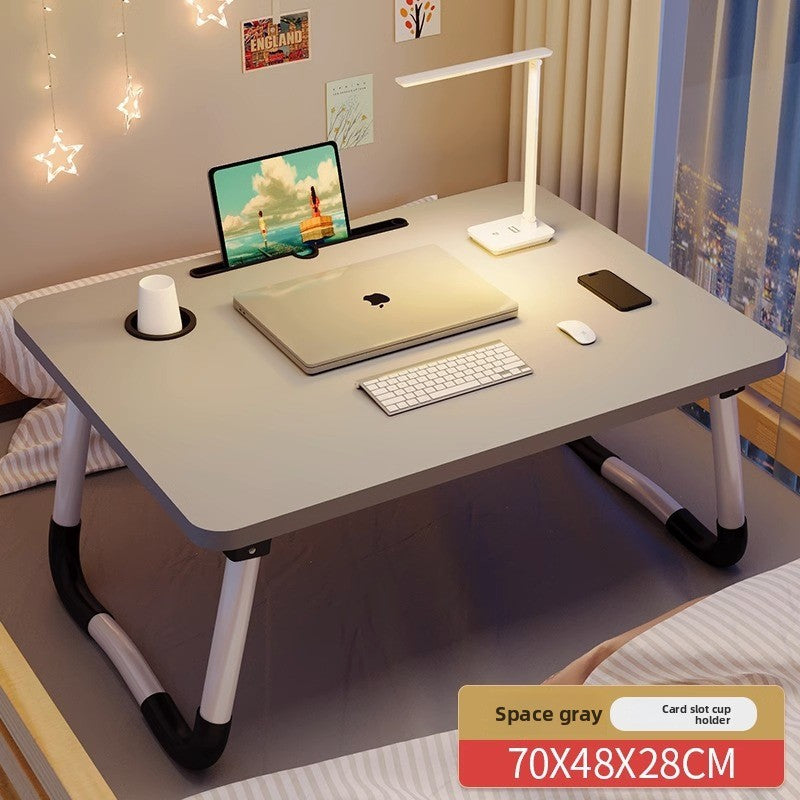 Foldable Bed Table with Storage Options