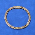 6mm Single Row Full Zircon Cuban Chain Bracelet