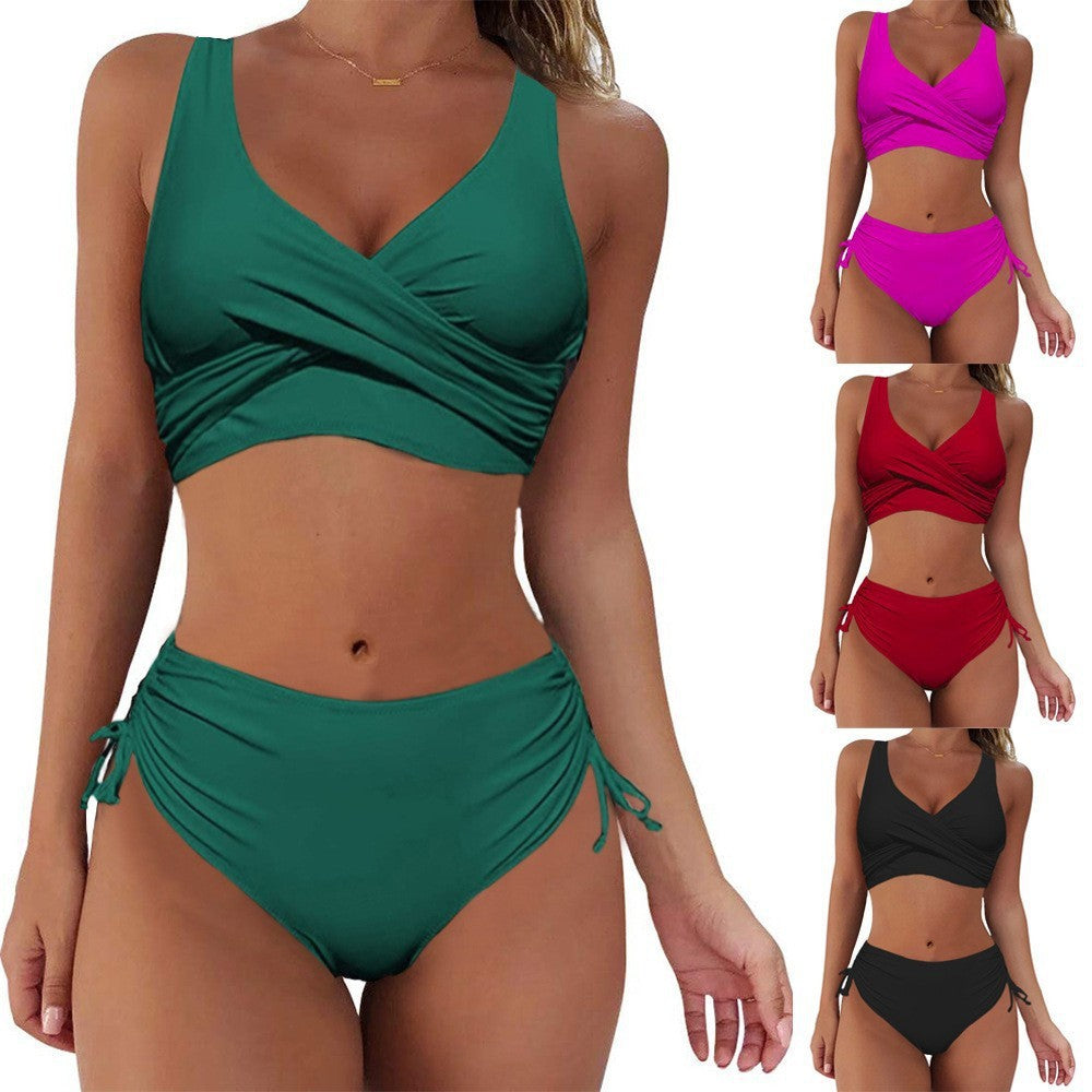 Island Oasis Twist-Front Bikini set | High Waist Tummy Control Swimsuit