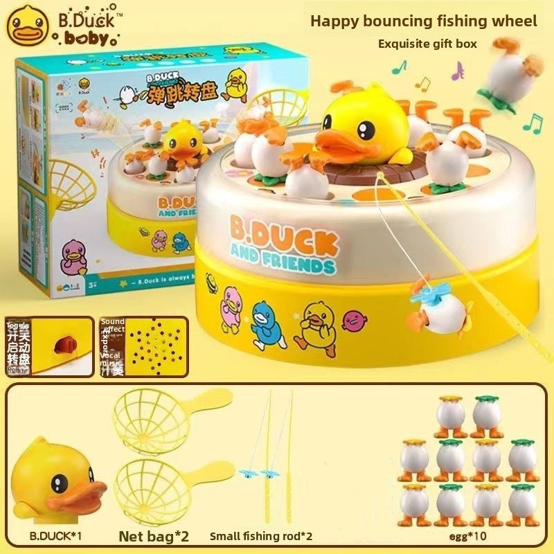 Children's bouncing yellow duck toy