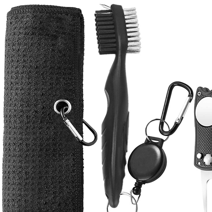 Golf Club Cleaning Set with Brush and Towel