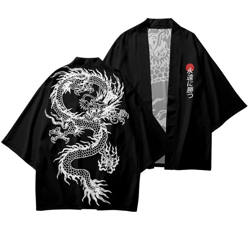 Vintage Dragon Kimono Cloak Cardigan